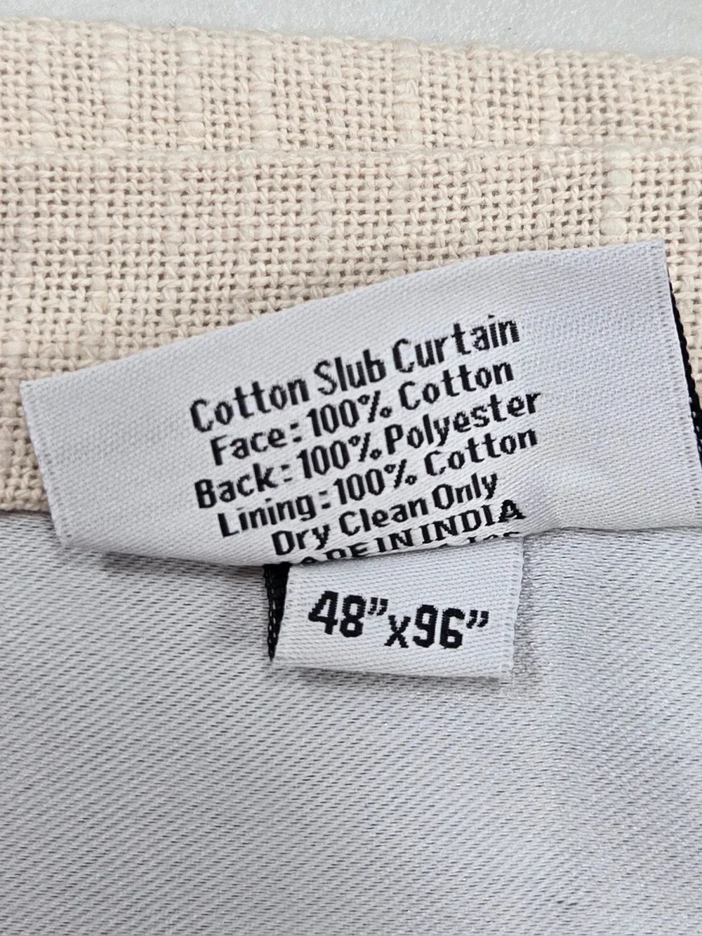 NWT QUINCE Set Of 2 48x96 Cotton Slub Blackout Curtains 0726